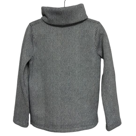J. Crew Factory Long-Sleeve Funnelneck Pullover in Black and White Herringbone S - Picture 4 of 7